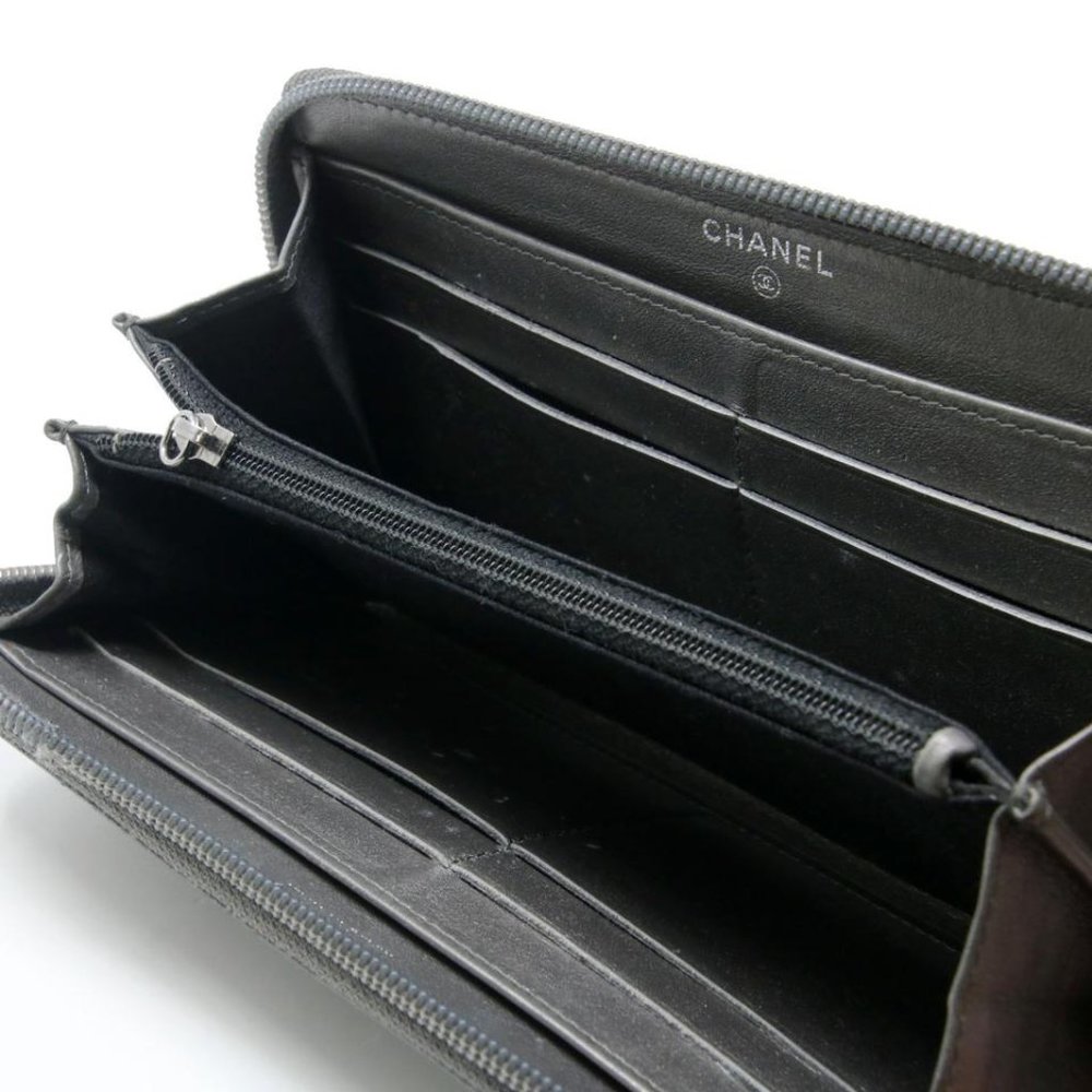 Chanel Caviar Long Large Quilted CC Zip Wallet CC-1104P-0007 - Picture 7 of 9